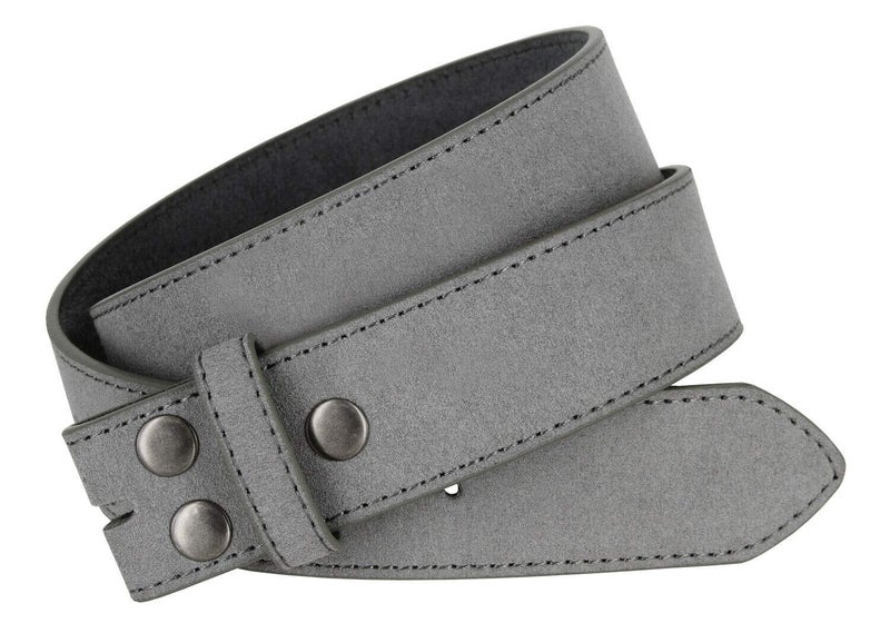 Belts.com Square Buckle Casual Jean Suede Leather Belt 1 1/2" Wide (Gray, 44) - Image 3